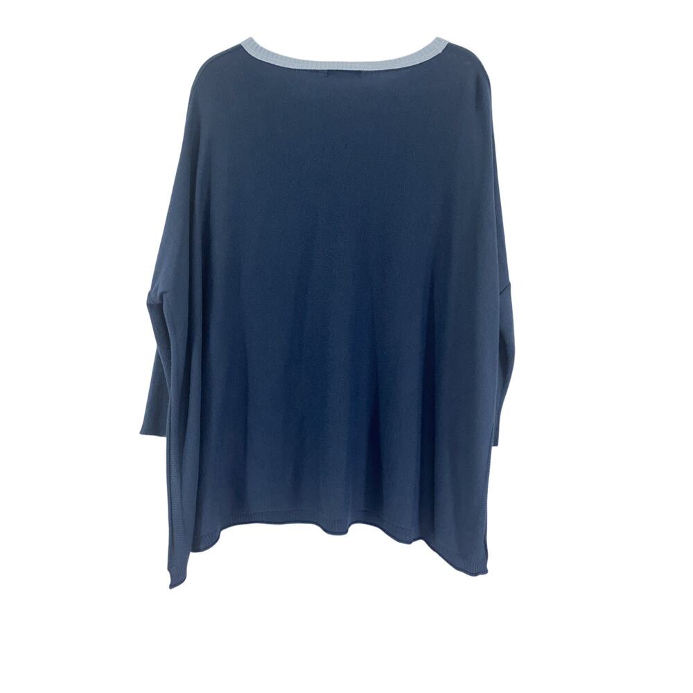 Mersea Blue Catalina Sweater One Size Oversized Pockets Poncho Lightweight - Picture 7 of 8